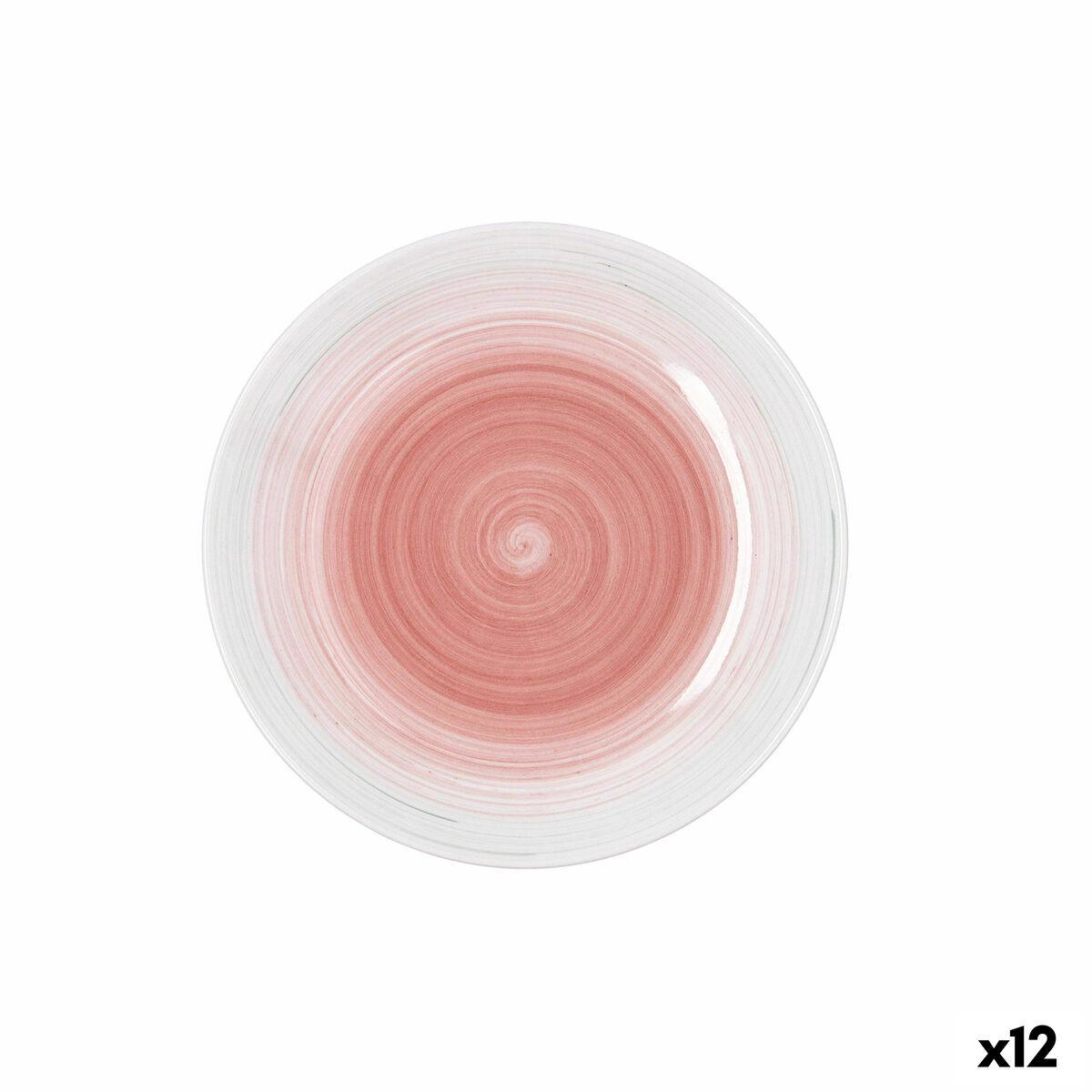 Plato de Postre Quid Velvet Rosa Cerámica Ø 19 cm (12 Unidades)