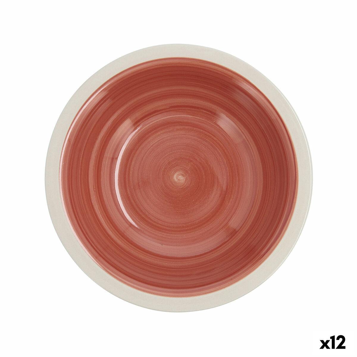 Plato Hondo Quid Calypso Terracota Cerámica Ø 21,5 cm (12 Unidades)