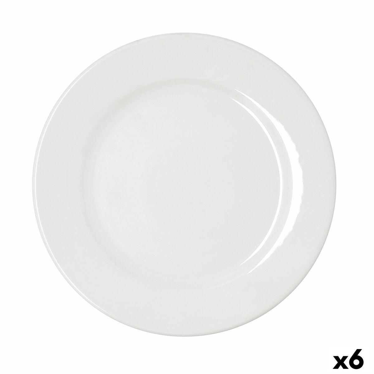 Plato Llano Bidasoa Serenity Hydrozero Blanco Cerámica Ø 30 cm (6 Unidades)