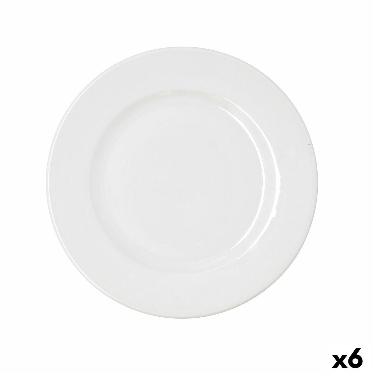 Plato Llano Bidasoa Serenity Hydrozero Blanco Cerámica Ø 27 cm (6 Unidades)