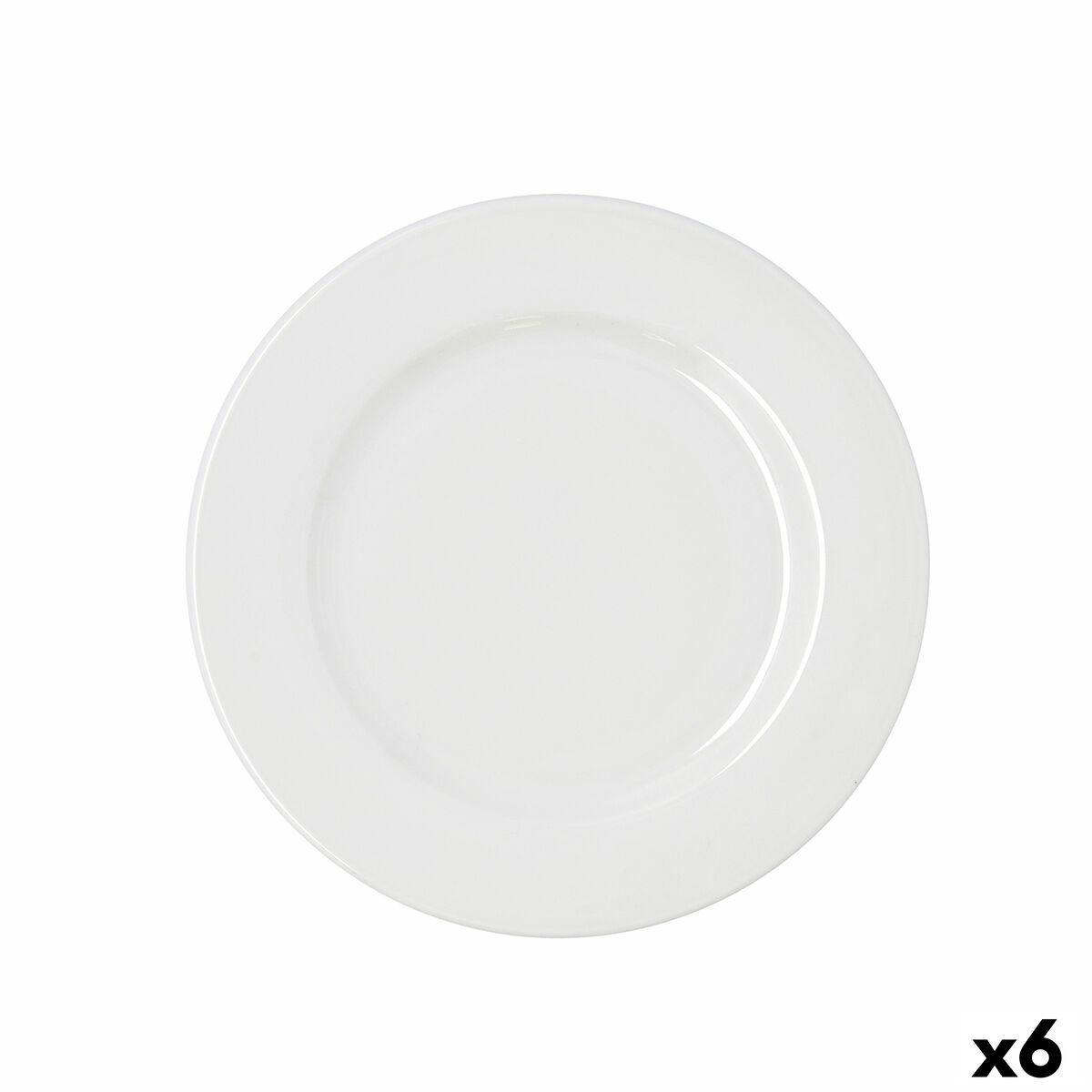 Plato Llano Bidasoa Serenity Hydrozero Blanco Cerámica Ø 25 cm (6 Unidades)
