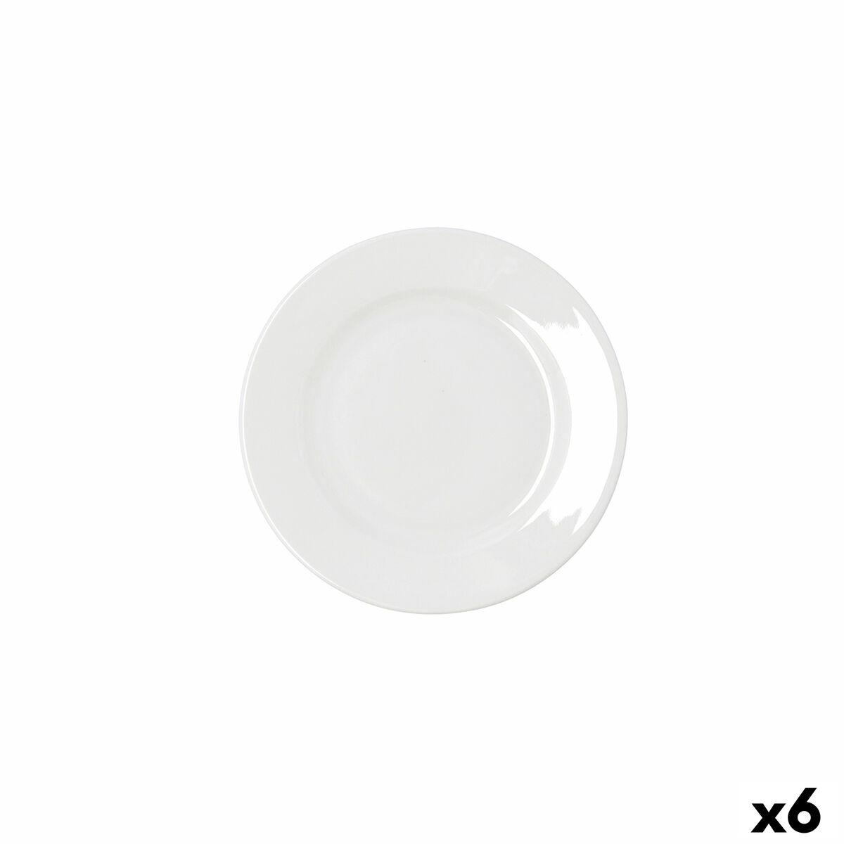 Plato Llano Bidasoa Serenity Hydrozero Blanco Cerámica Ø 17 cm (6 Unidades)