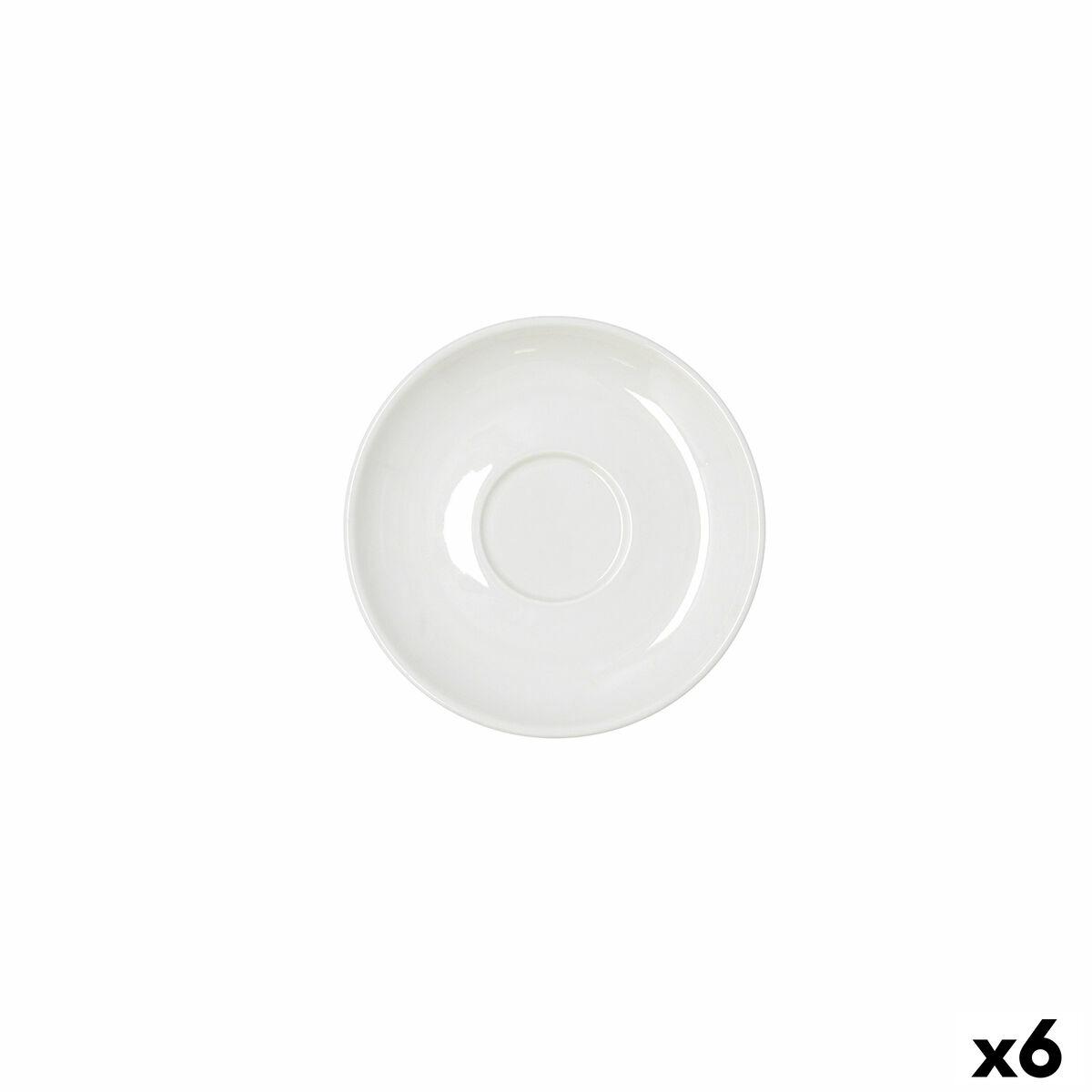 Plato Bidasoa Serenity Hydrozero Blanco Cerámica Ø 15 cm Café (6 Unidades)