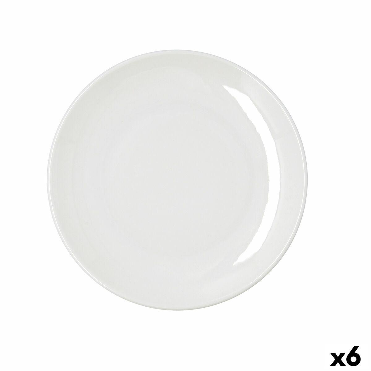 Plato Llano Bidasoa Harmony Hydrozero Blanco Cerámica Ø 25 cm (6 Unidades)