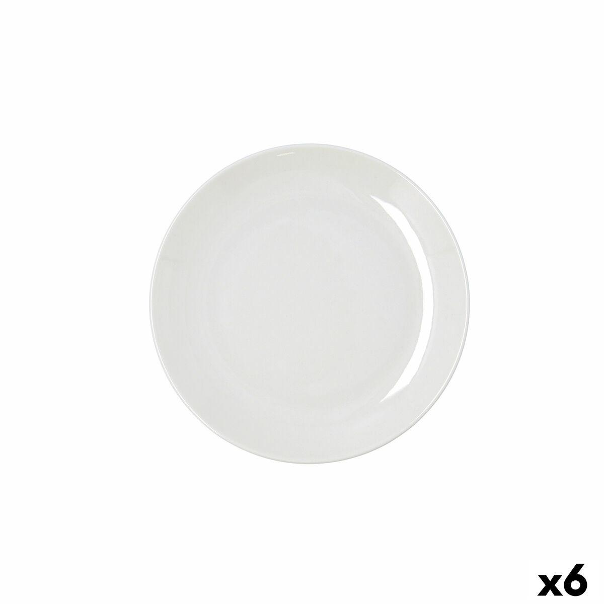 Plato Llano Bidasoa Harmony Hydrozero Blanco Cerámica Ø 19 cm (6 Unidades)