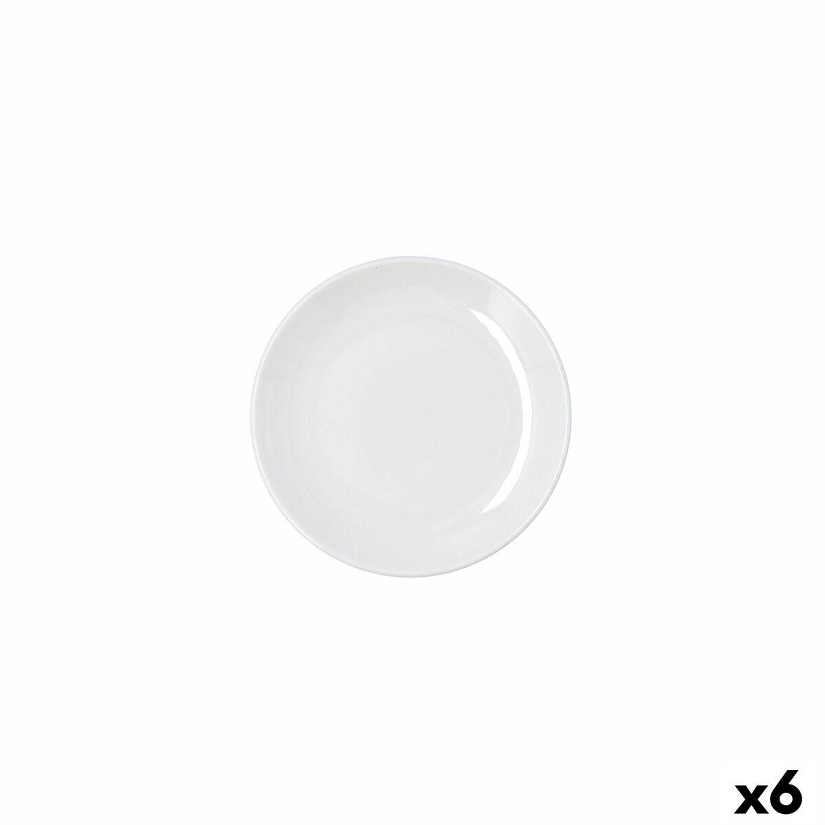 Plato Llano Bidasoa Harmony Hydrozero Blanco Cerámica Ø 15 cm (6 Unidades)