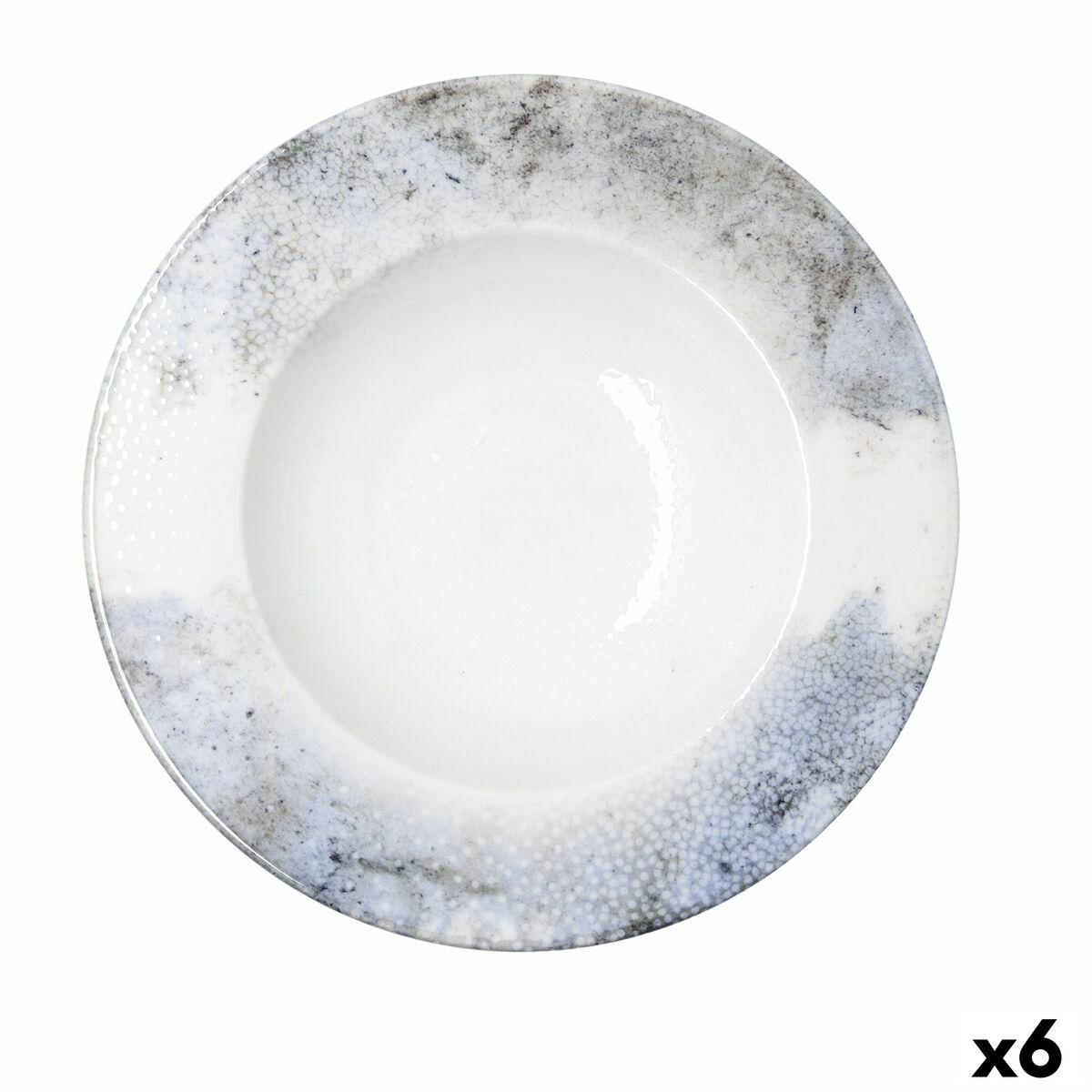 Plato para Pasta Bidasoa Polaris Hydrozero Beige Cerámica Ø 30 cm (6 Unidades)