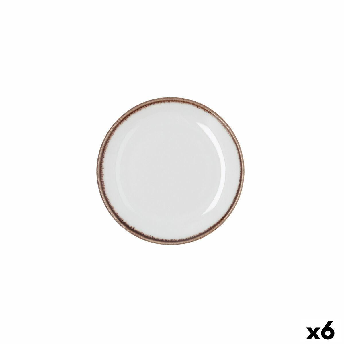 Plato Bidasoa Orion Hydrozero Blanco Cerámica Ø 15 cm Pan (6 Unidades)