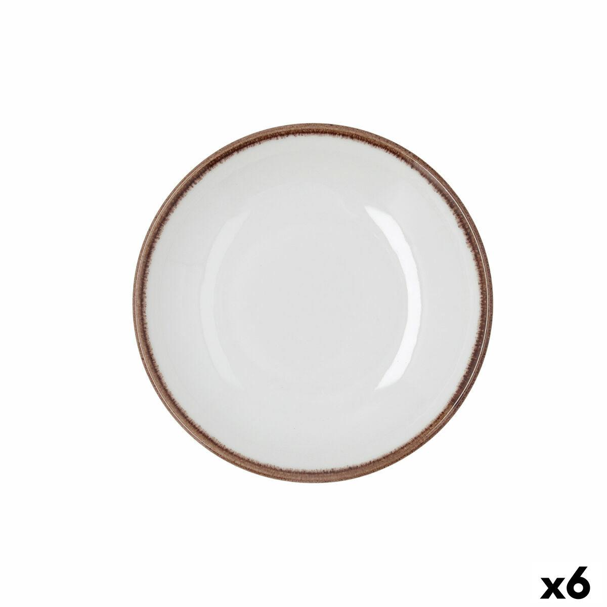 Plato Hondo Bidasoa Orion Hydrozero Blanco Cerámica Ø 20 cm (6 Unidades)