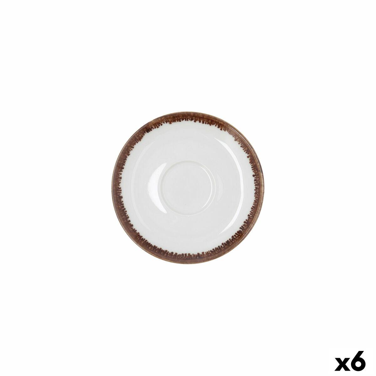 Plato Bidasoa Orion Hydrozero Blanco Cerámica Ø 14 cm Café (6 Unidades)