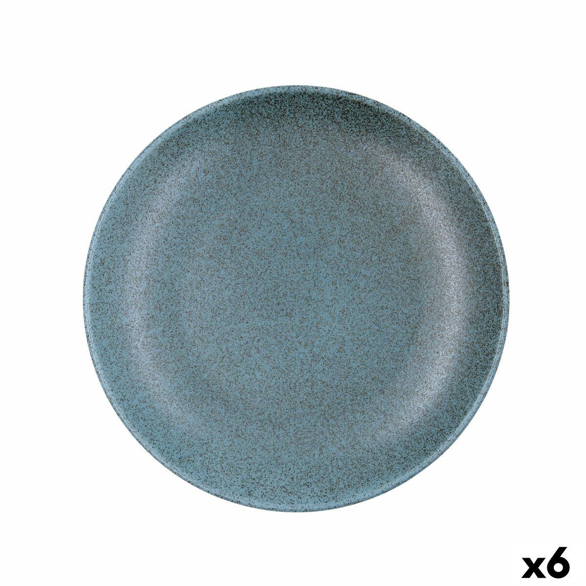 Plato Llano Bidasoa Element Hydrozero Azul Cerámica Ø 25 cm (6 Unidades)