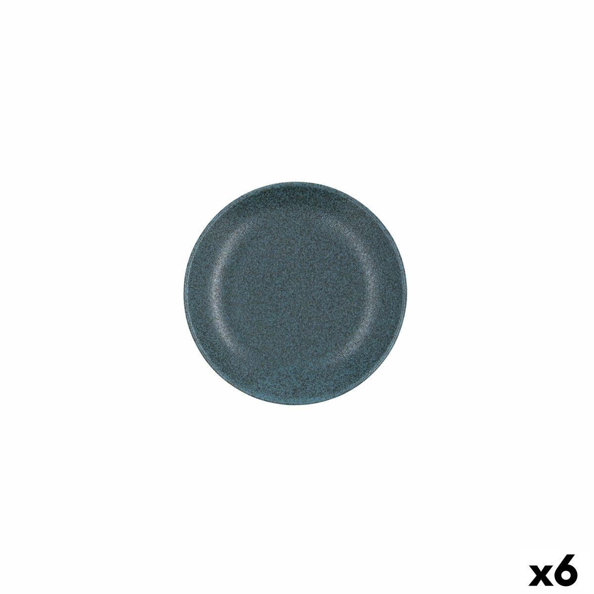 Plato Bidasoa Element Hydrozero Azul Cerámica Ø 15 cm Pan (6 Unidades)