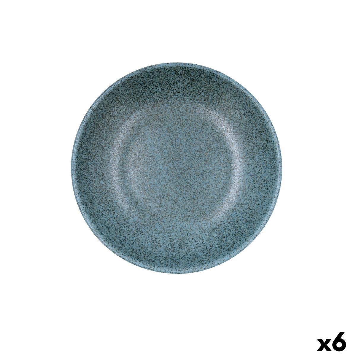 Plato Hondo Bidasoa Element Hydrozero Azul Cerámica Ø 20 cm (6 Unidades)