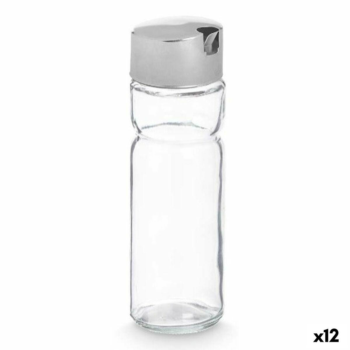 Aceitera Vivalto Transparente Plateado Metal Cristal Plástico 180 ml 4,6 x 15,7 x 4,6 cm (12 Unidades)