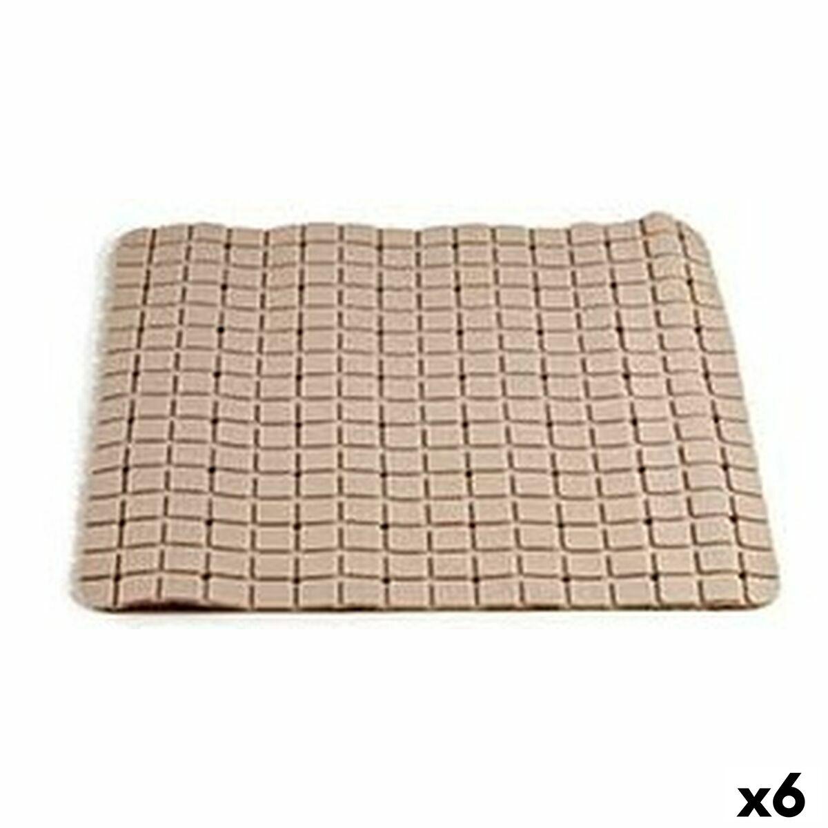Alfombra de baño Berilo Beige PVC 0,03 x 50 x 50 cm (6 Unidades)