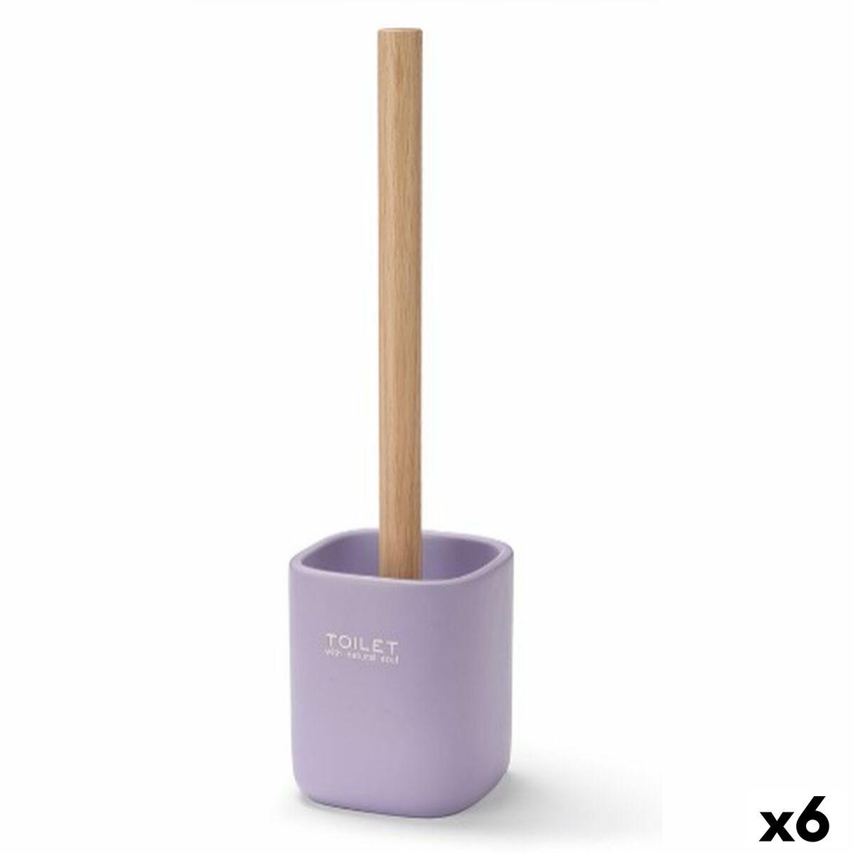 Escobilla para el Baño Berilo Blanco Verde Madera Poliresina 9,6 x 37 x 9,5 cm (6 Unidades)