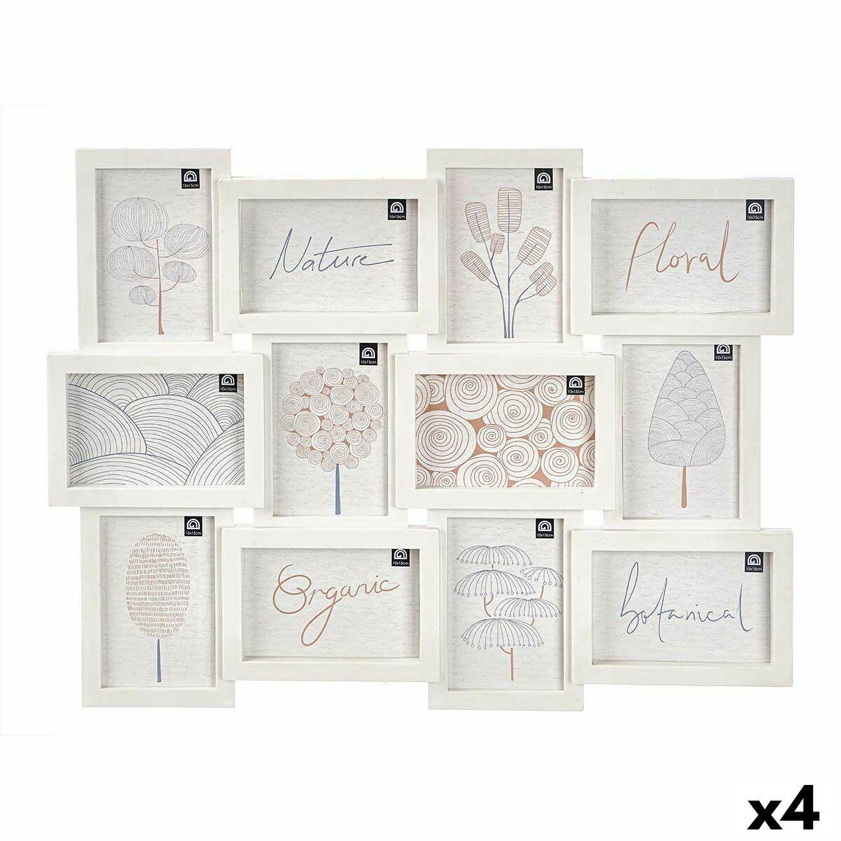 Portafotos de Pared Gift Decor Blanco Polipropileno (4 Unidades)