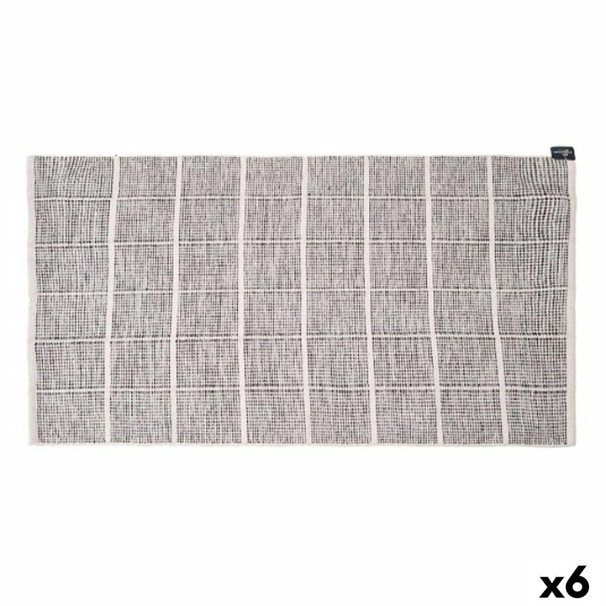 Alfombra Gift Decor Gris Cuadros 140 x 80 cm (6 Unidades)