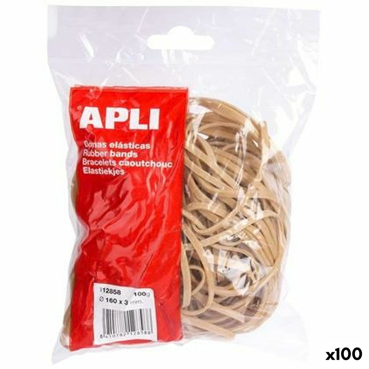 Gomas elásticas Apli Marrón 160 x 3 mm (100 Unidades)