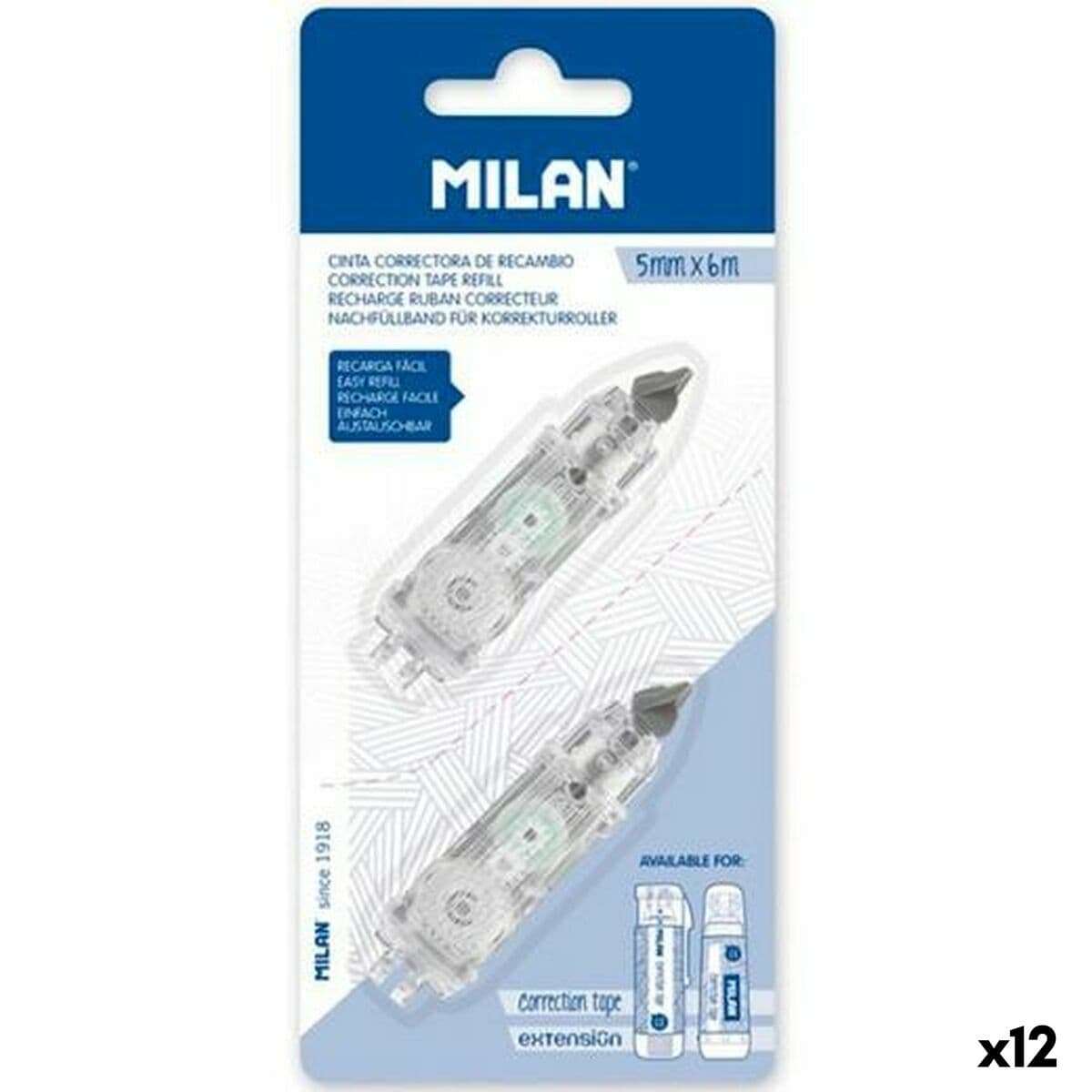 Cinta Correctora Milan (2 Piezas) (12 Unidades)