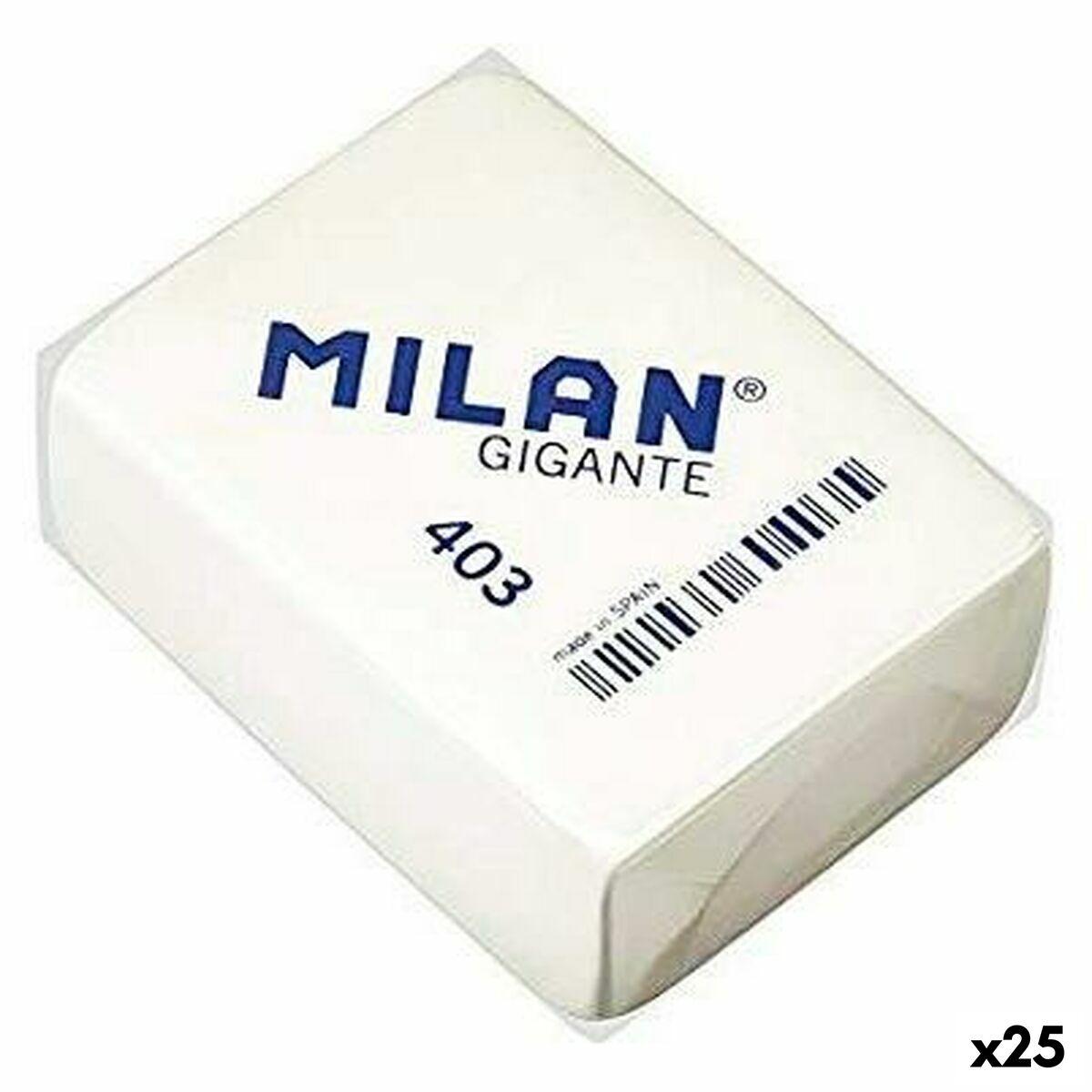 Goma de borrar Milan Blanco 6,8 x 5,1 x 2,8 cm 3 Piezas (25 Unidades)