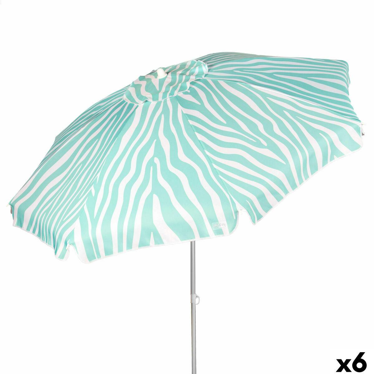 Sombrilla de playa Aktive Azul 200 x 195 x 200 cm (6 Unidades)