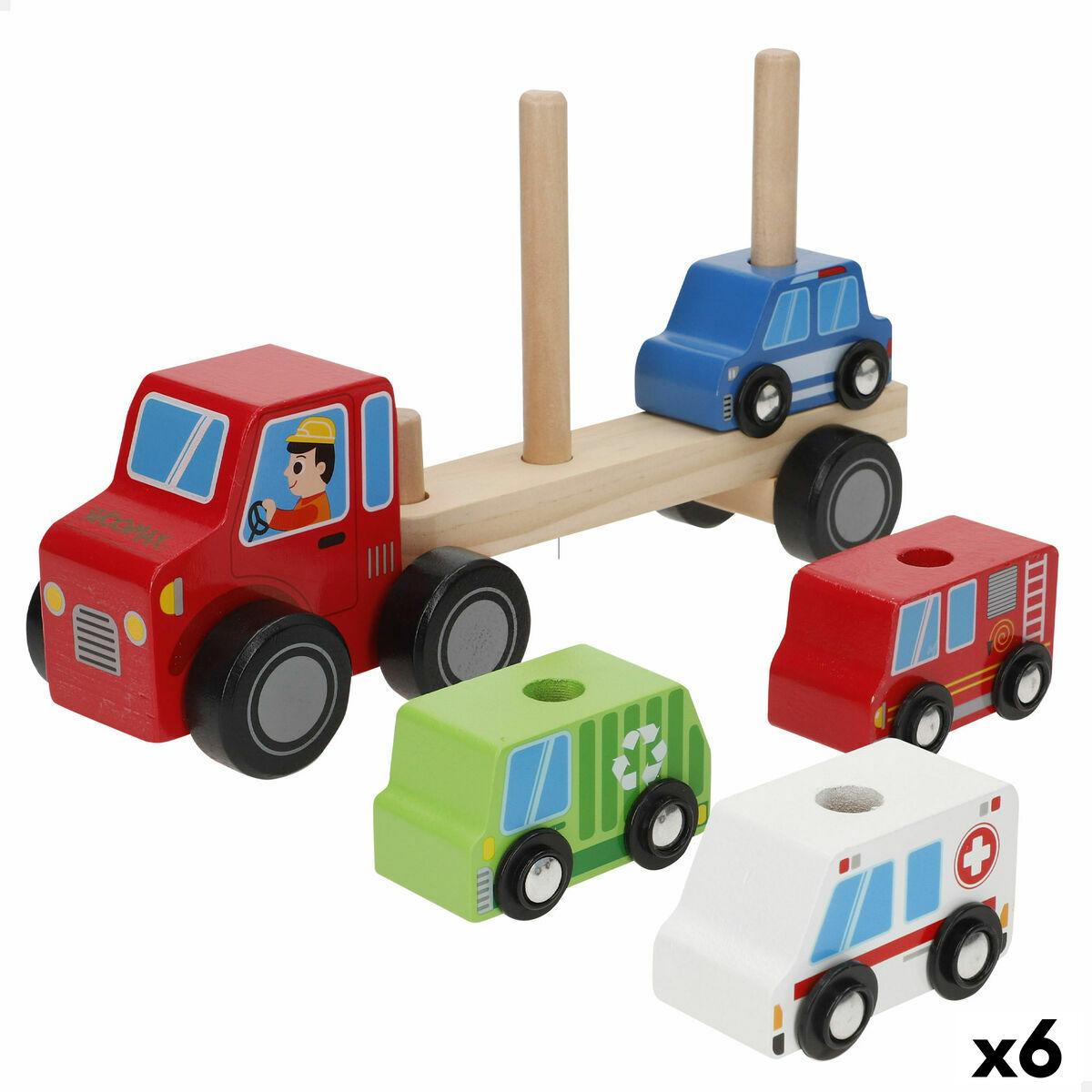 Camión Portavehículos y Coches 25 x 13 x 6 cm (6 Unidades)