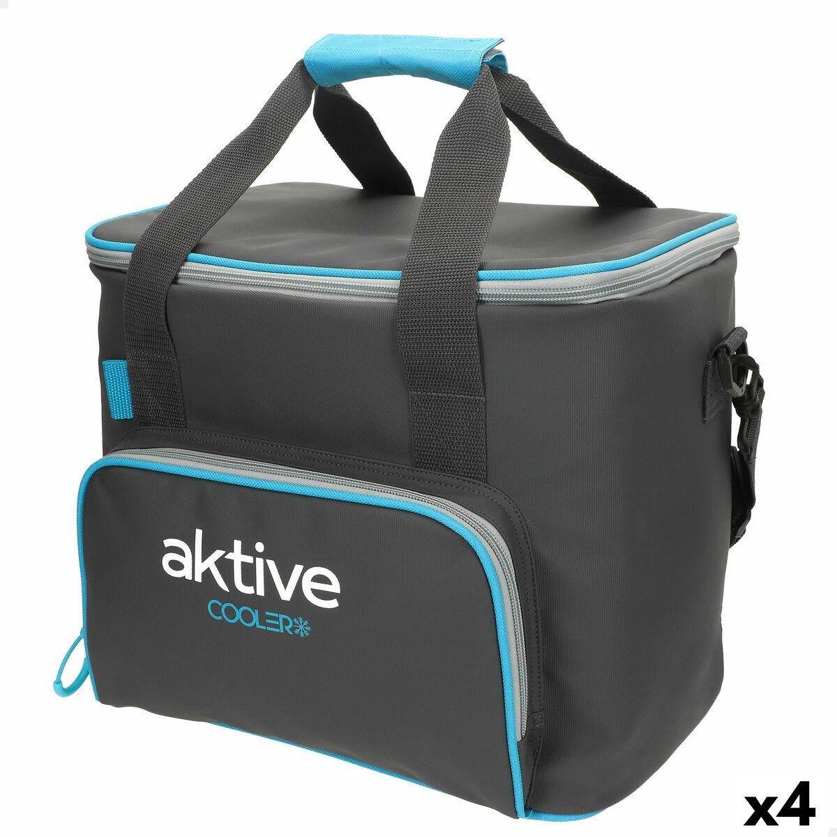 Nevera Portátil Aktive Negro Poliéster PEVA Foam 20 L 32 x 28 x 23 cm (4 Unidades)