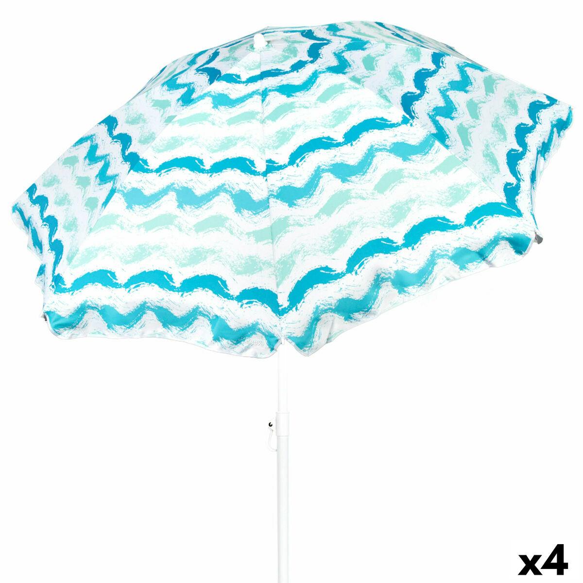 Sombrilla de playa Aktive Plateado 200 x 200 x 200 cm (4 Unidades)