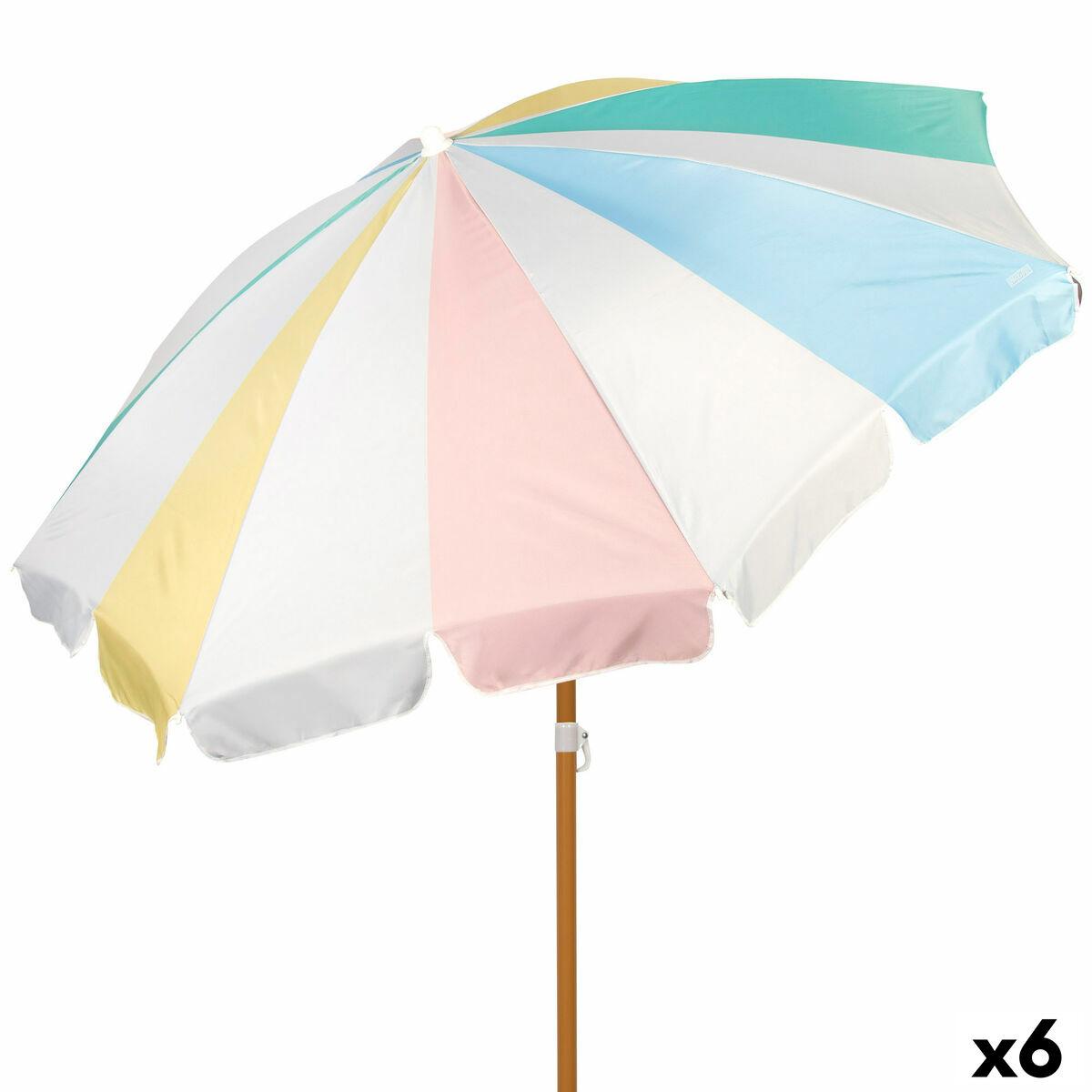 Sombrilla de playa Aktive Ø 200 cm 20 x 185 x 20 cm (6 Unidades)