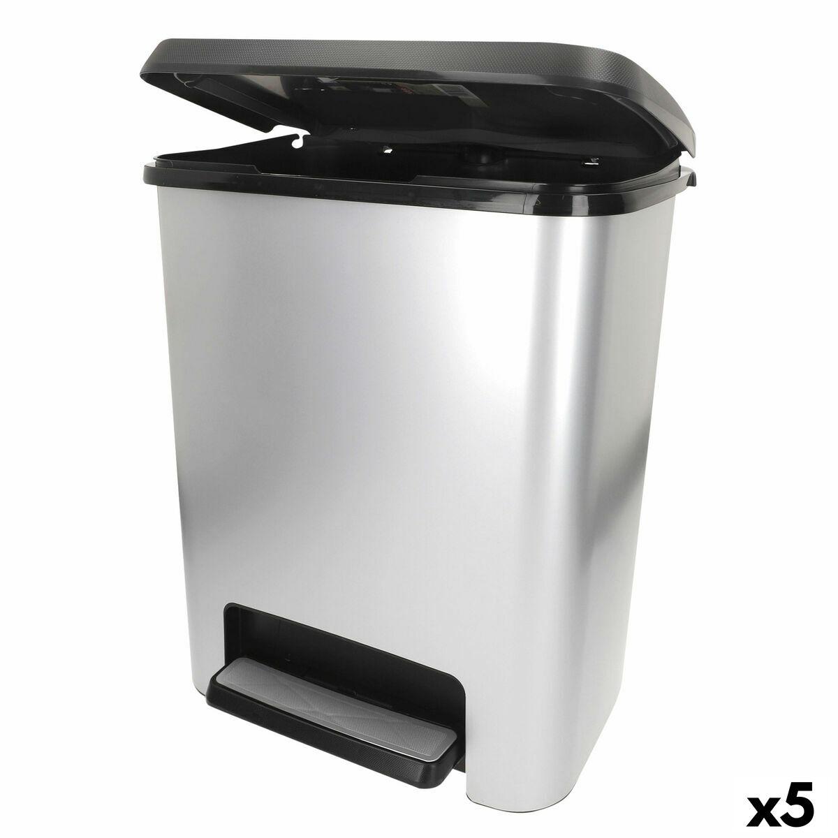 Cubo de basura Curver Gris Plástico 25 L (5 Unidades)