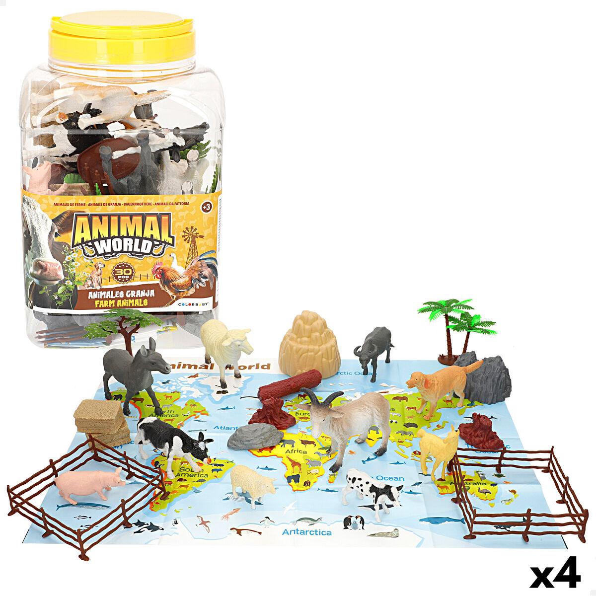 Set de Animales de Granja Colorbaby Plástico 14 x 10 x 5 cm (4 Unidades)