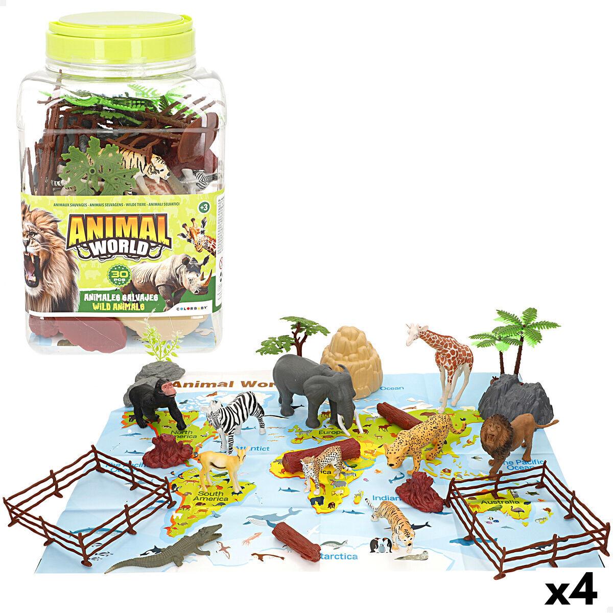 Set de Animales Salvajes Colorbaby Plástico 15 x 10 x 8 cm (4 Unidades)