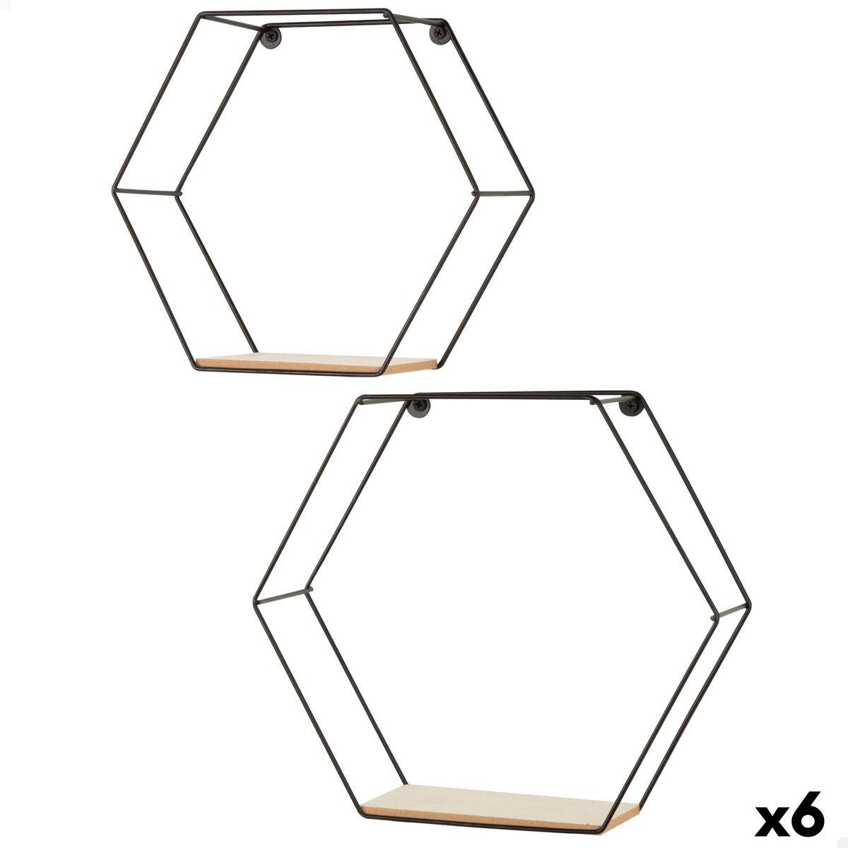 Estantería Max Home Hierro Madera MDF 29 X 26 X 10 CM (6 Unidades)