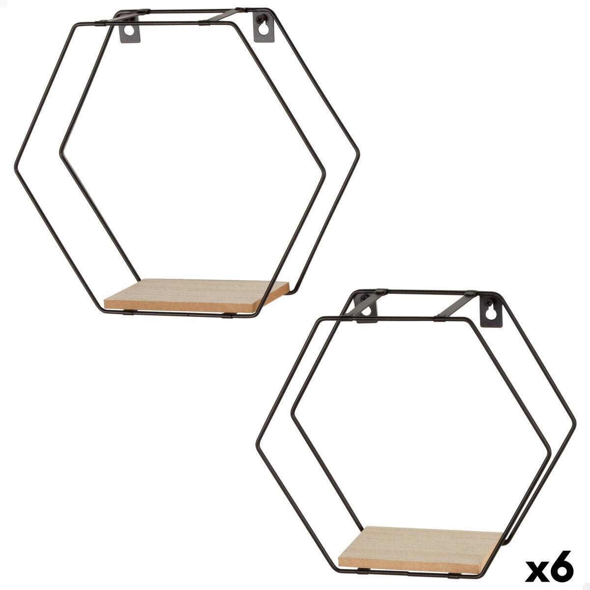 Estantería Max Home Hierro Madera MDF 30 X 27 X 10 CM (6 Unidades)