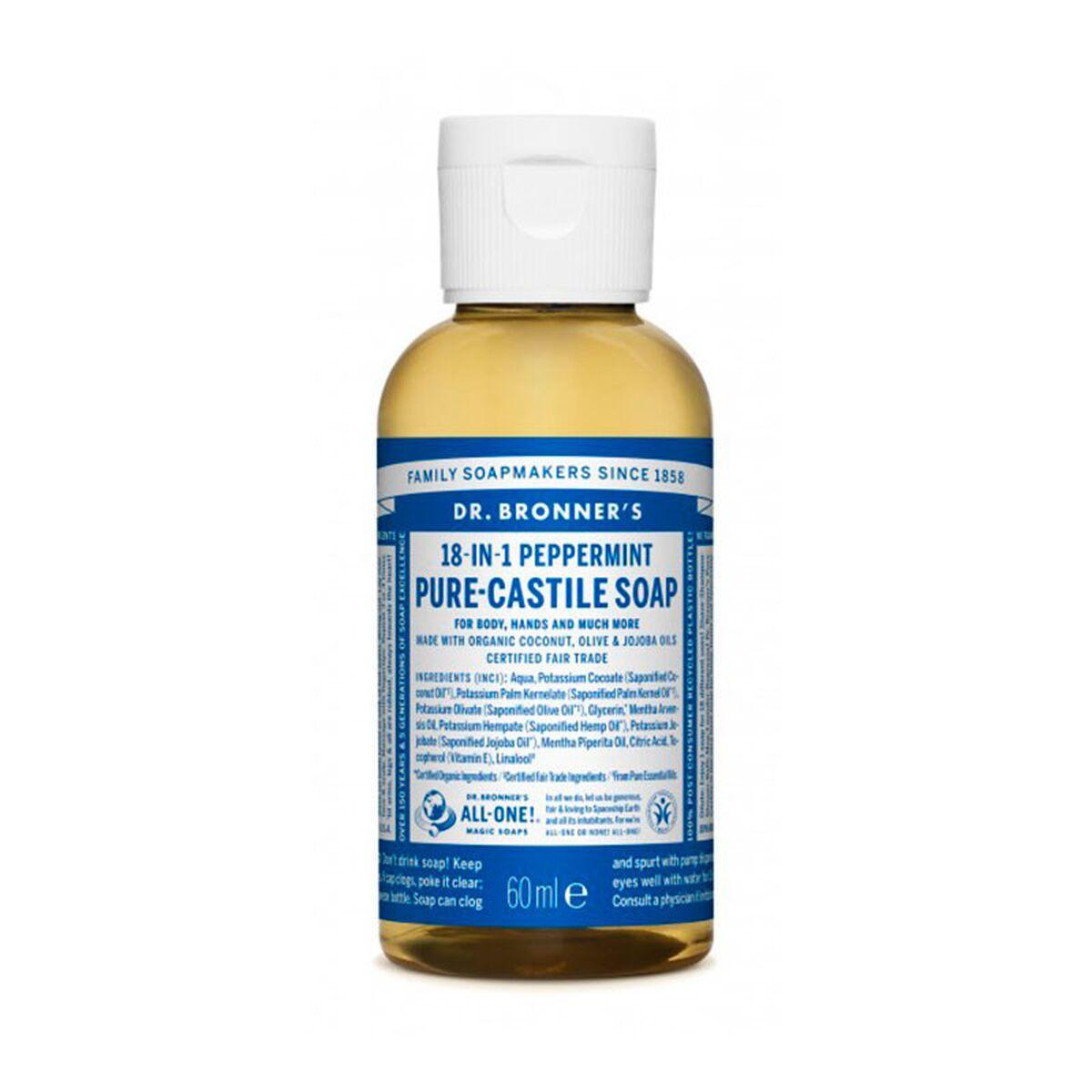 Jabón Líquido Dr Bronner's 18 in 1 Peppermint 60 ml