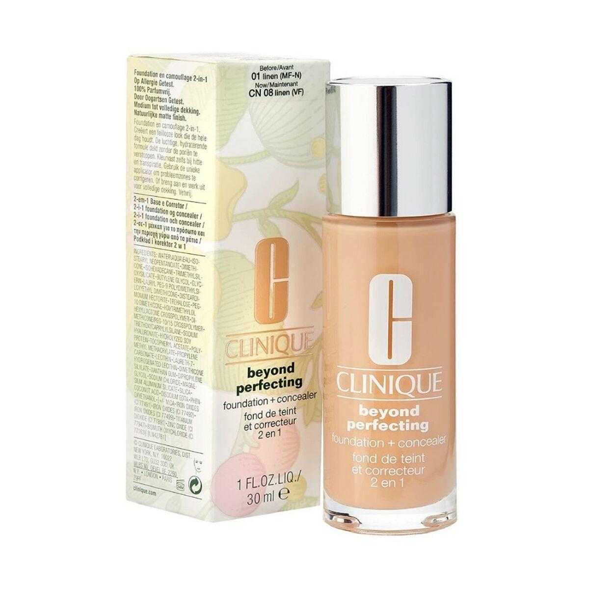 Base de Maquillaje Fluida Clinique Beyond Perfecting Nº 1-Linen 30 ml 2 en 1