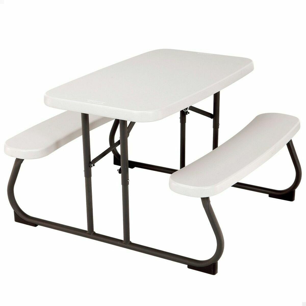 Mesa de picnic Lifetime Plegable Crema Acero 82,5 x 90 x 53,5 cm