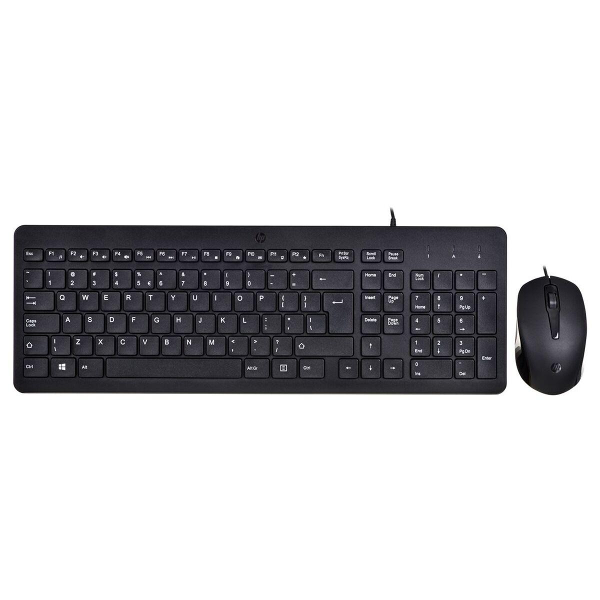 Teclado y Ratón HP 150 Negro QWERTY Qwerty US