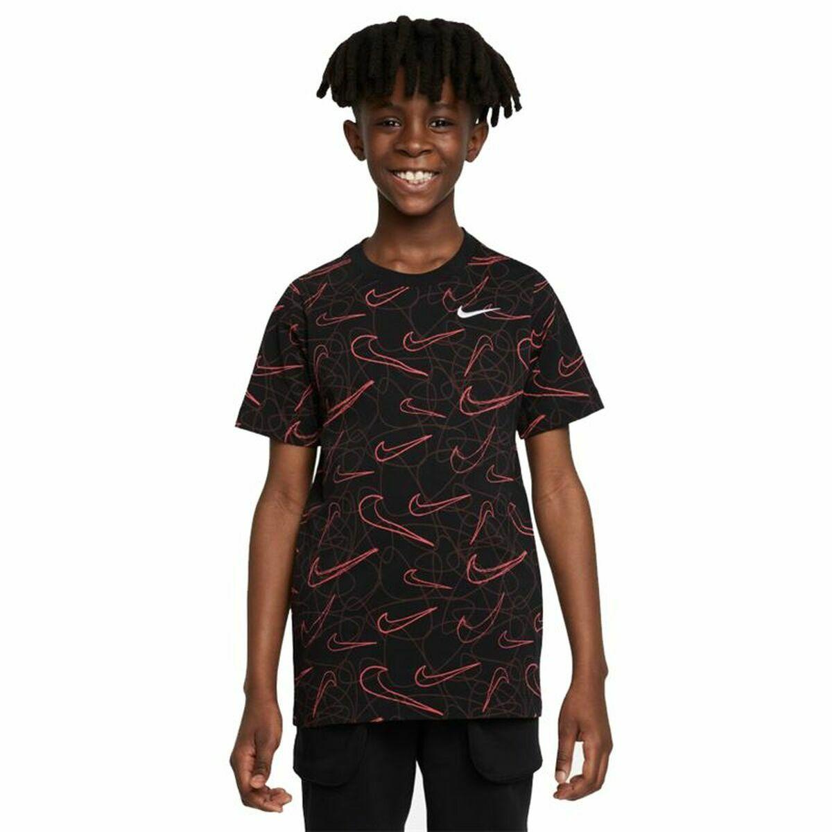 Camiseta de Manga Corta Infantil Nike Sportswear AOP Negro