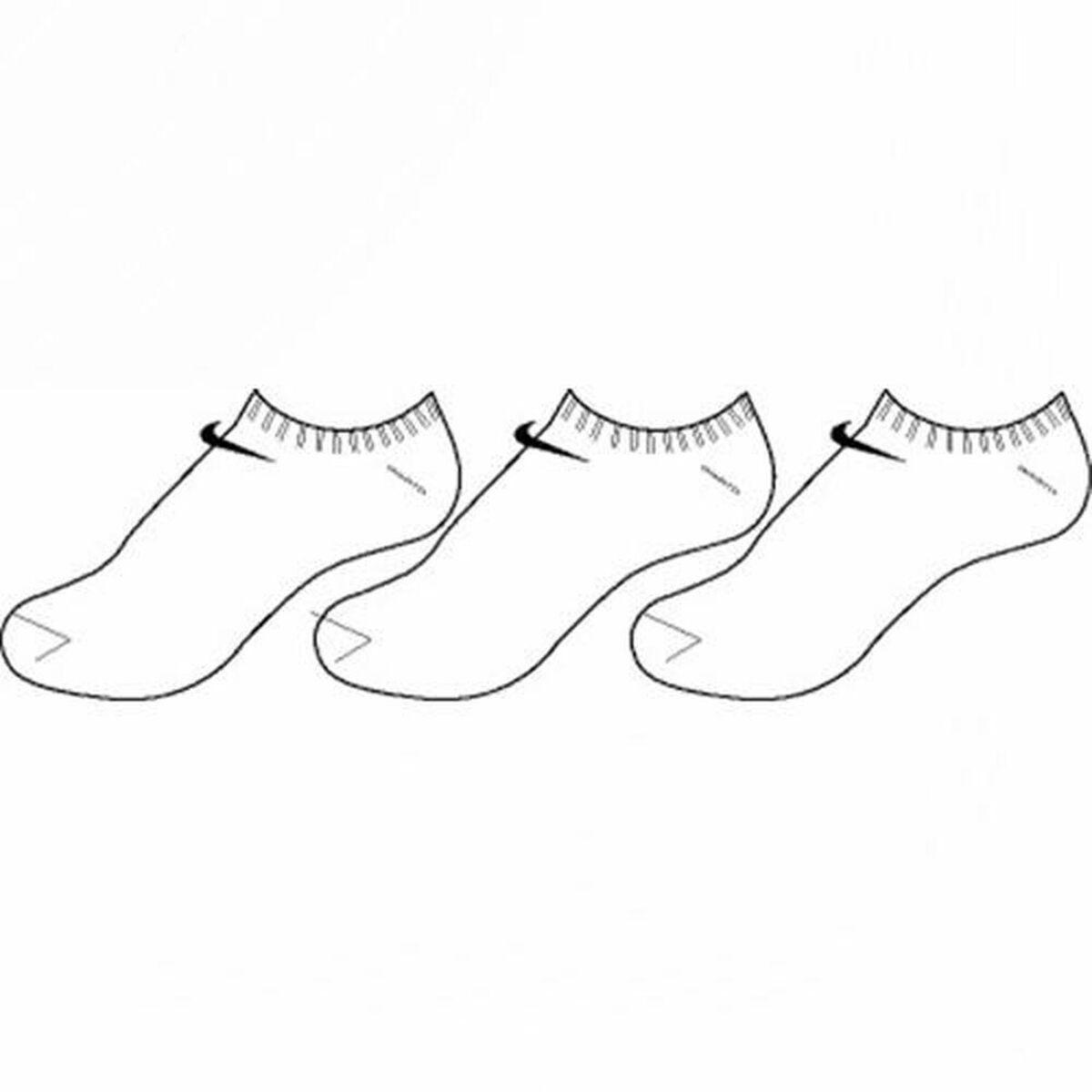 Calcetines Tobilleros Deportivos Nike SX2554 101 Blanco/Negro