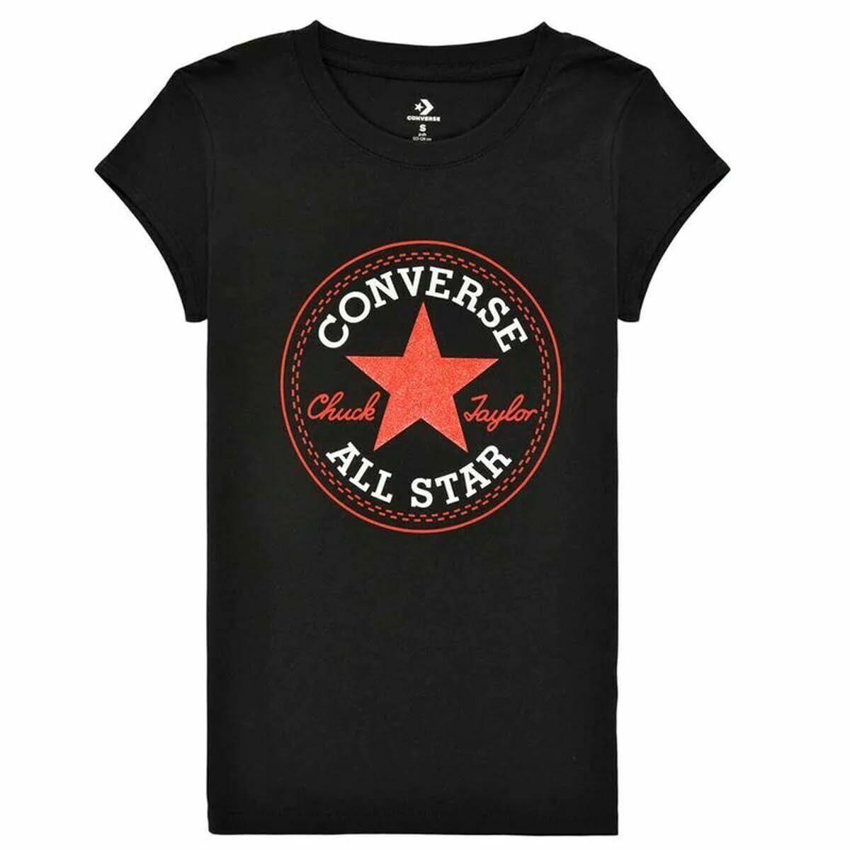 Camiseta de Manga Corta Infantil Converse CHUCK PATCH TEE 468992 A3J Negro