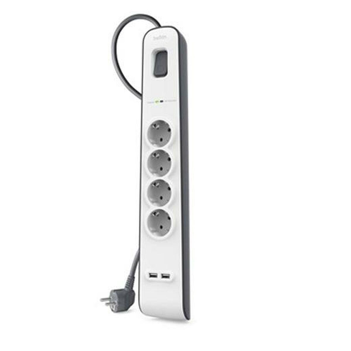 Regleta Enchufes 4 Tomas con interruptor Belkin BSV401VF2M USB x 2 (2 m)