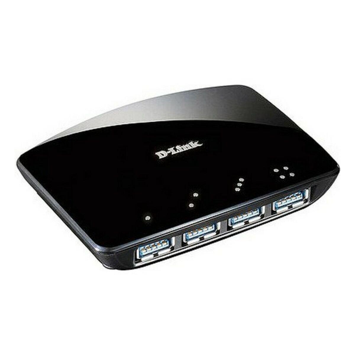 Hub USB 4 Puertos D-Link DUB-1340 USB 3.0 Negro