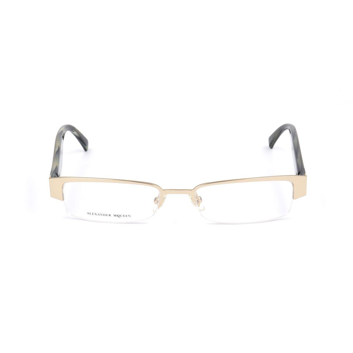 Montura de Gafas Unisex Alexander McQueen Dorado Ø 51 mm
