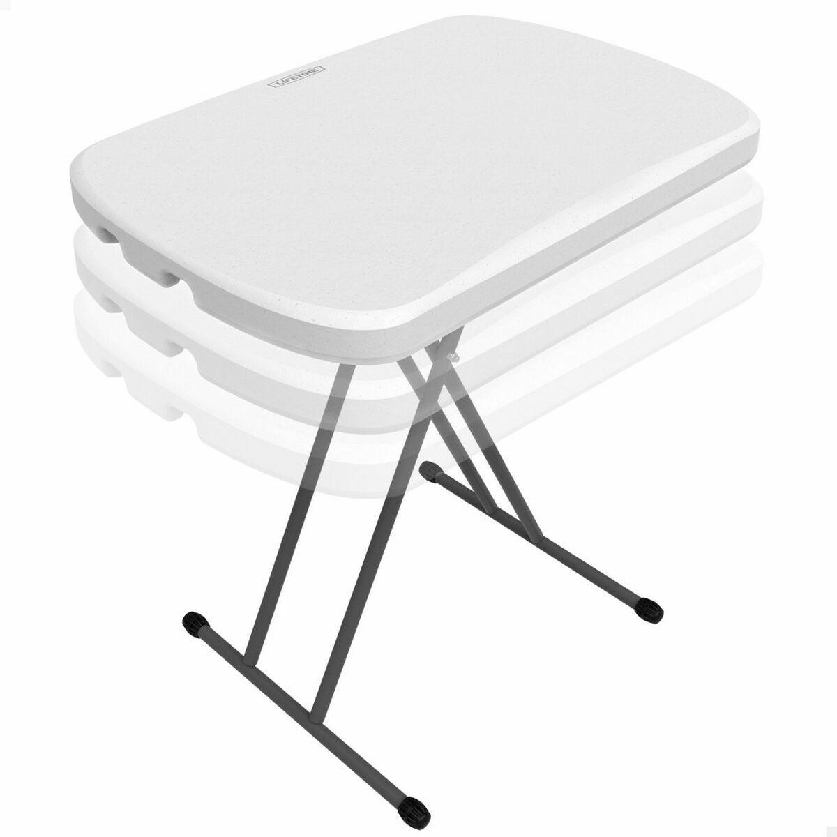 Mesa Plegable Lifetime 66 x 71 x 46 cm Blanco Acero HDPE
