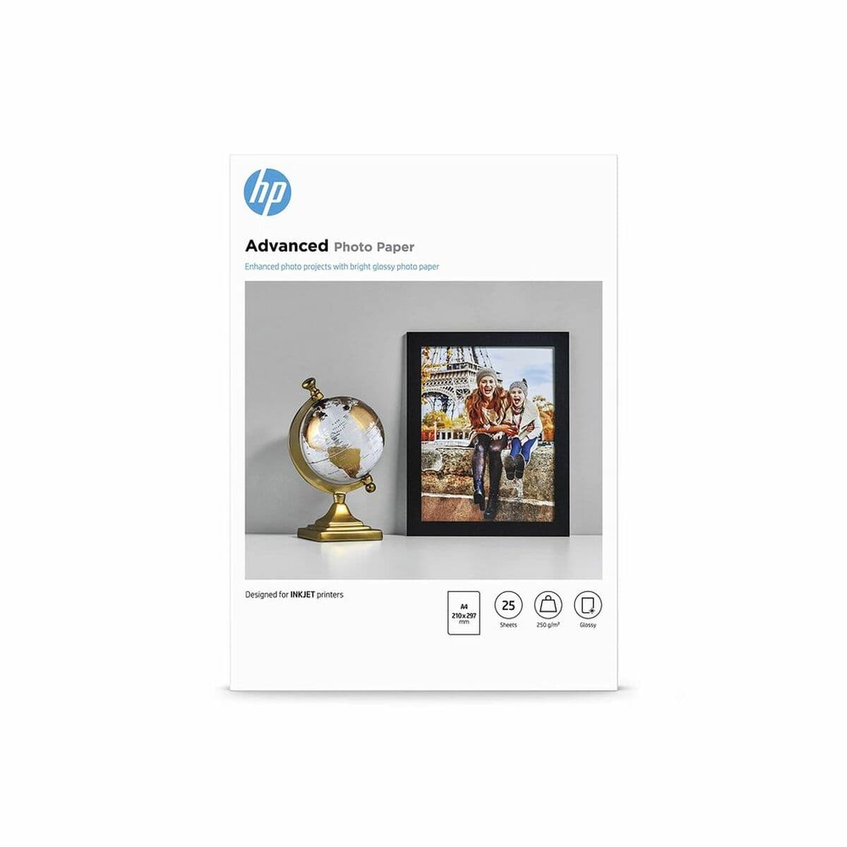 Papel Fotográfico Brillante HP Q5456A A4 25 Hojas