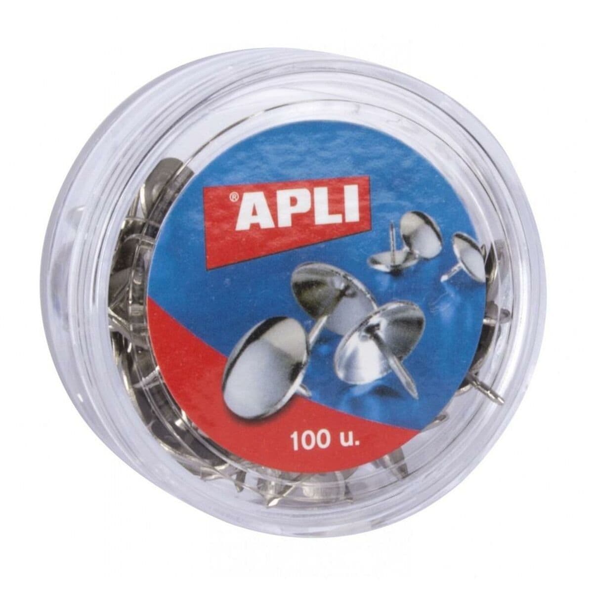 Chinchetas Apli 100 Piezas Níquel 16 Piezas