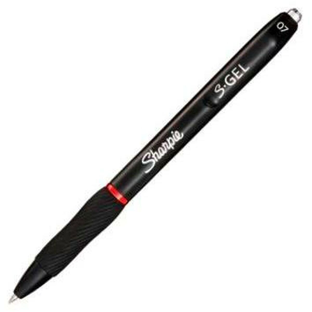 Bolígrafo de gel Sharpie Negro Rojo 0,7 mm (12 Unidades)