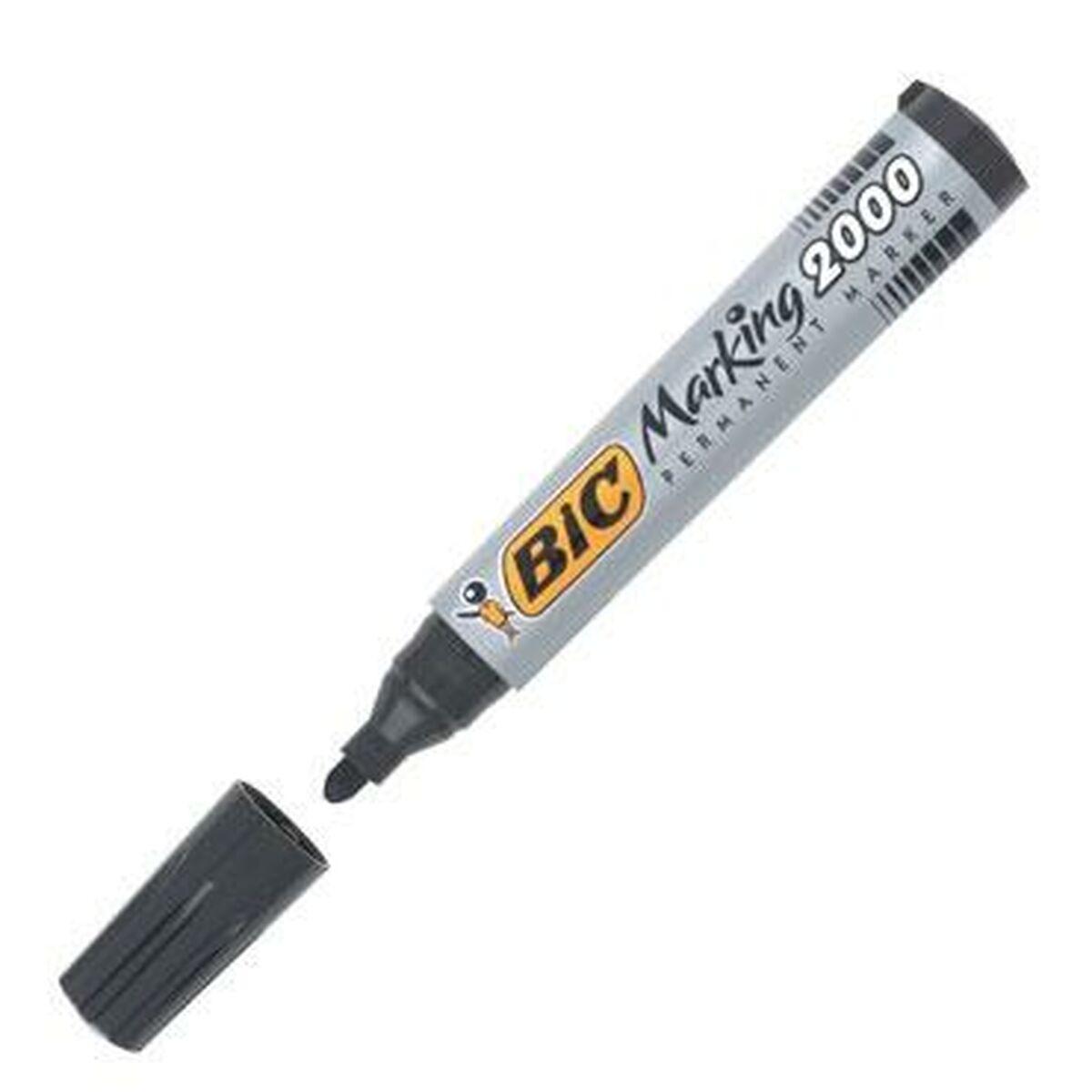 Rotulador permanente Bic Marking 2000 Negro (12 Unidades)
